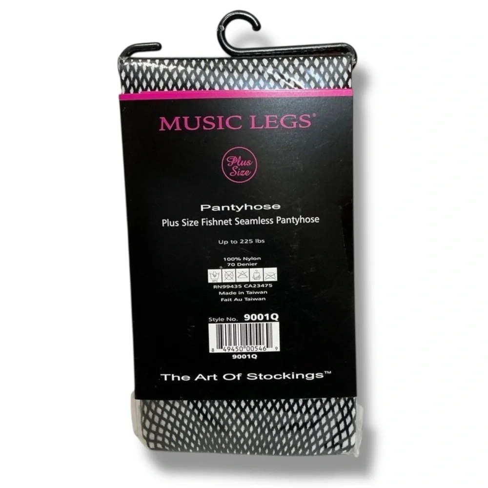 Music Legs Style Black Plus Size Fishnet Seamless Pantyhose Stockings Tights